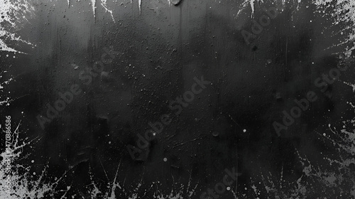 Dark, Grainy Worn Black Grunge Texture With Dust Overlay On White Background. Featuring Weathered Effect And Torn Graininess Pattern With Grain Noise Particles.