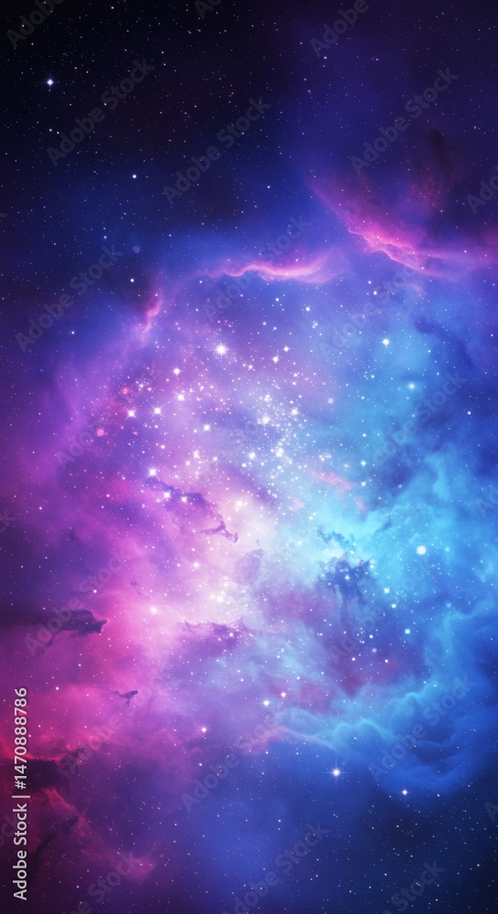 Naklejka premium Ethereal celestial nebula swirling cosmic beauty