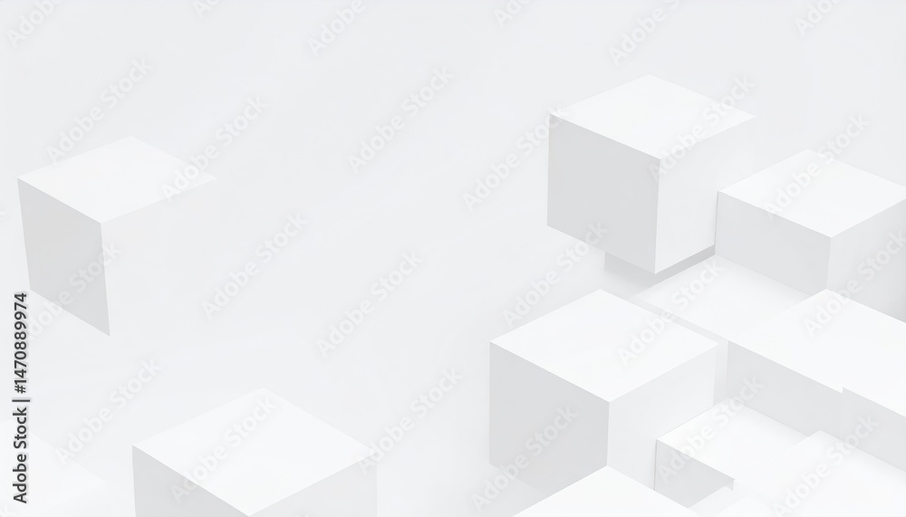 Abstract White Cubes Background Modern Geometric Design Minimalist 3D Illustration Abstract White Cubes Background Modern Geometric Design Minimalist 3D Illustration