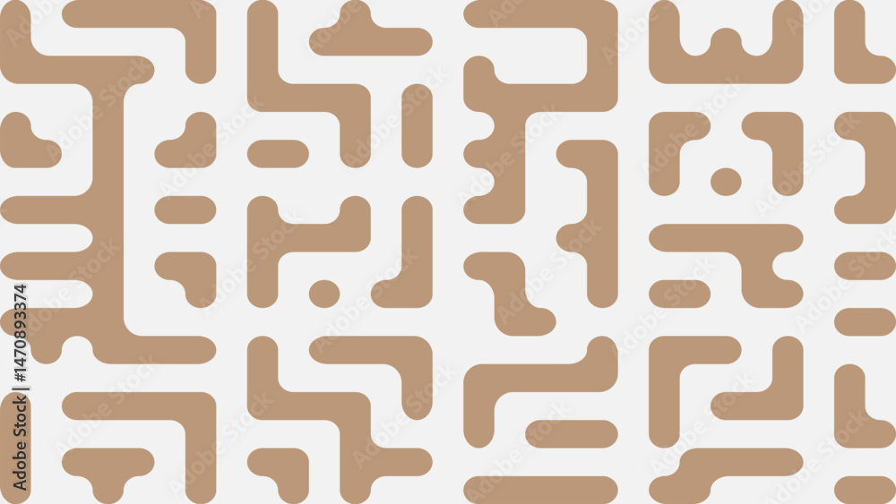 Abstract beige rounded pattern background. Modern neutral rounded lines. Organic beige abstract network