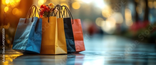 Shopping Bags on Pavement