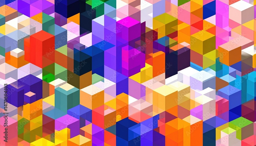 Vibrant Colorful Abstract Cube Pattern Background Geometric 3D Isometric Design Texture Vibrant Colorful Abstract Cube Pattern Background Geometric 3D Isometric Design Texture