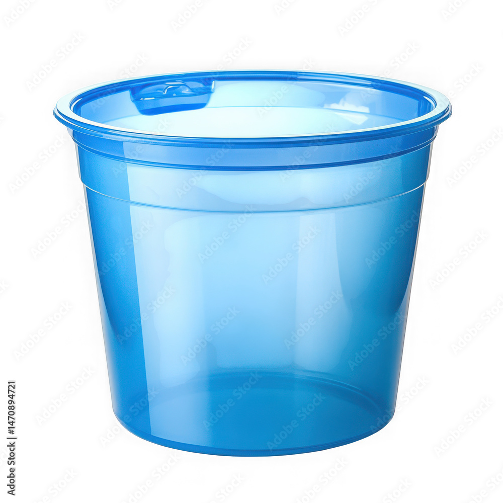 Blue Plastic Round Storage Container Tub Isolated Blue Plastic Round Storage Container Tub Isolated