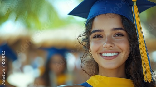 Smiling graduate, ceremony