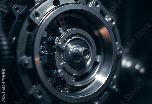 Wallpaper Mural close up of a metal object with a black background Torontodigital.ca