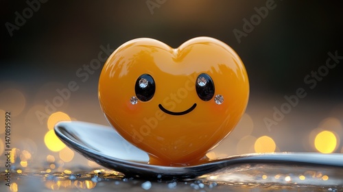 Smiling heart on a spoon