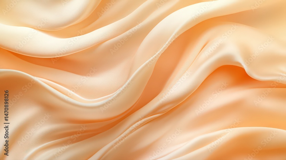 Obraz premium Peach Silk Fabric Texture: Soft Waves and Subtle Pattern