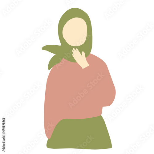 illustration girl wearing hijab