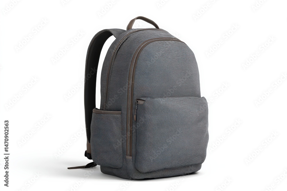 Fototapeta premium Stylish gray backpack, perfect for everyday use. Durable and functional design.