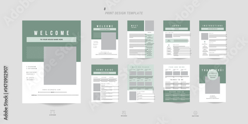 Home rental welcome book brochure layout template