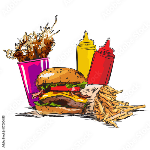 burger and fries, Burger and his friends