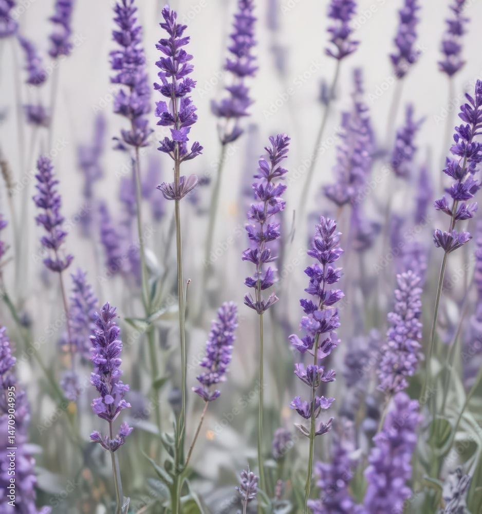Obraz premium Delicate lavender blooms, vibrant purple hues against pure white , background, white background