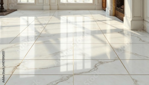 Elegant marble tile floor, polished and gleaming Close-up texture shot , architecture, polished