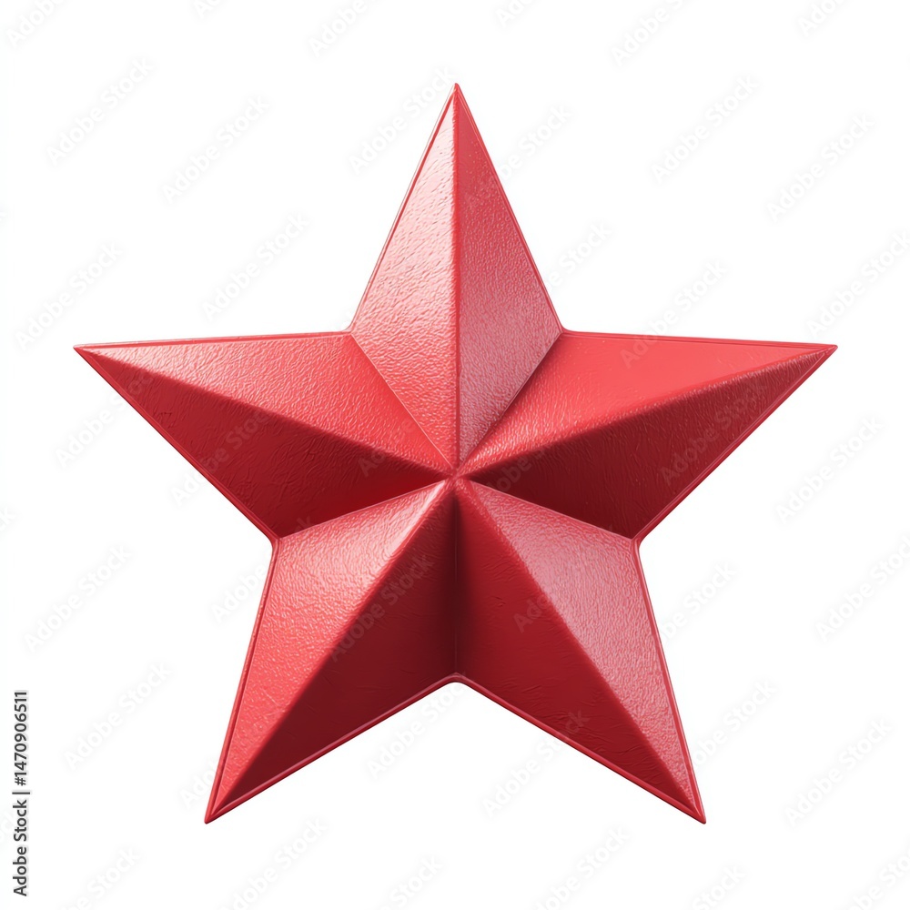 A Matte Red Five-Pointed Star Against a White Background. Simple yet striking, this image showcases a bold, geometric shape. A Matte Red Five-Pointed Star Against a White Background. Simple yet striking, this image showcases a bold, geometric shape.