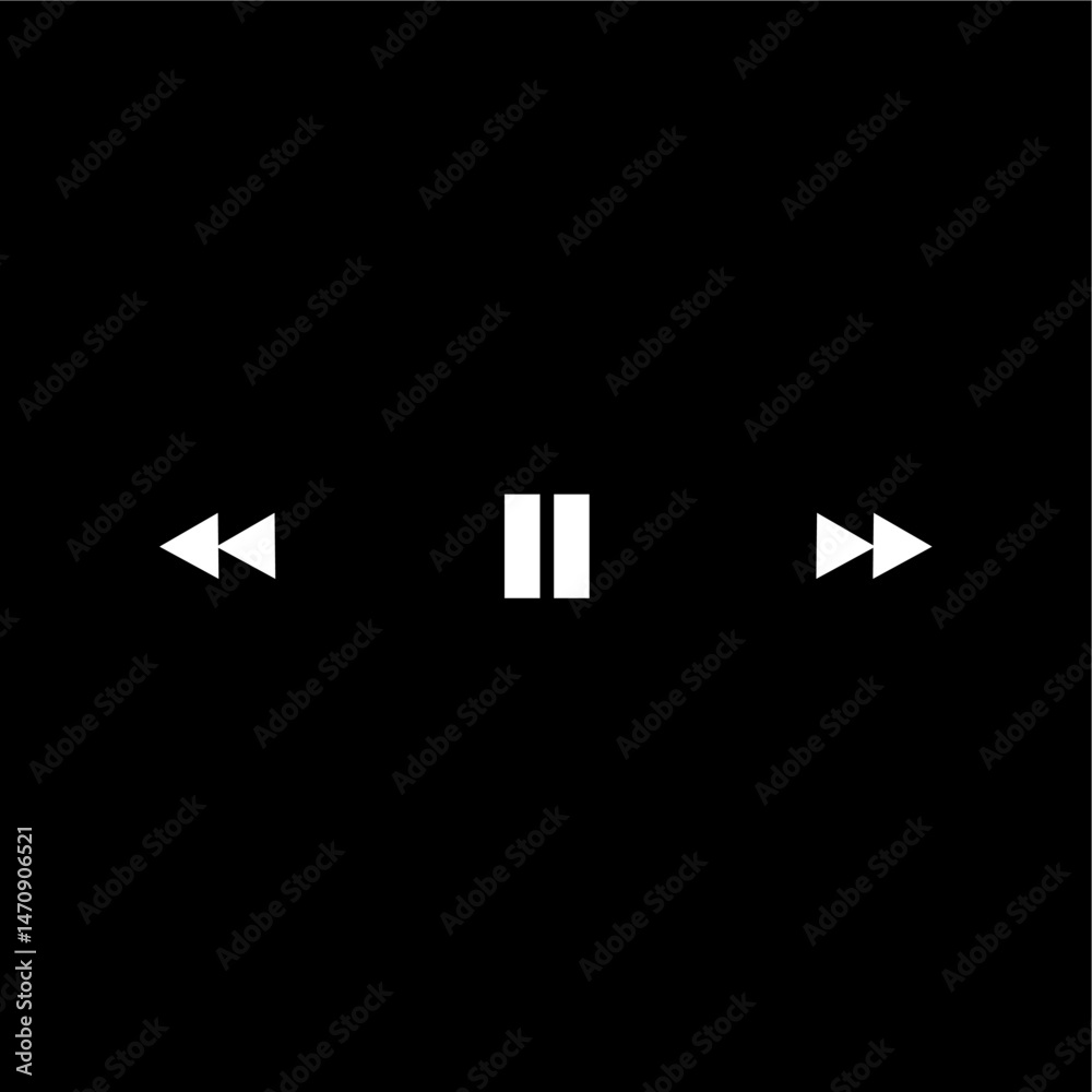 Media Control Buttons Icon – Pause, Forward, Rewind
Media Control Buttons Icon – Pause, Forward, Rewind