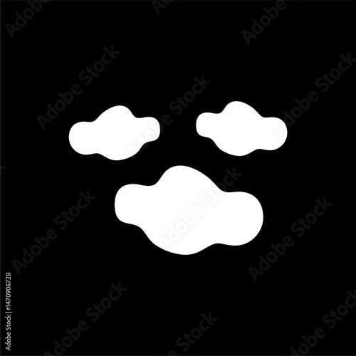 Cloud Icon Set on Black Background
