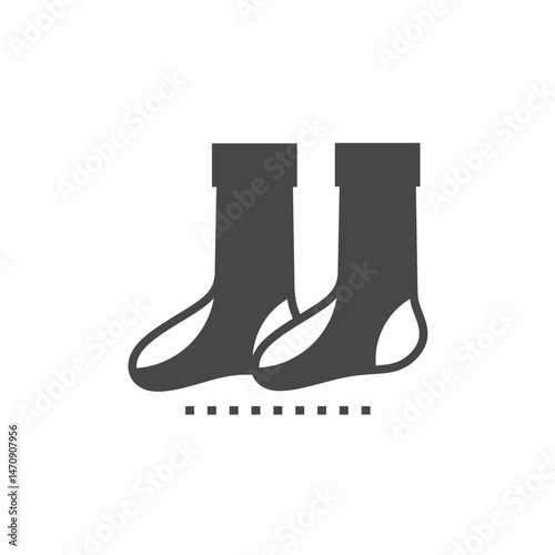 Vector icon template. Black and white sock icon design. Stock vector template.