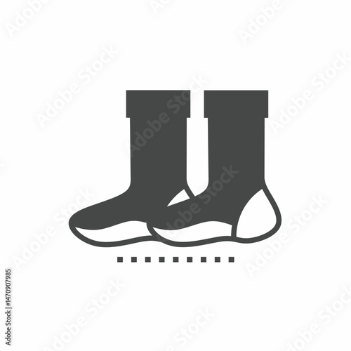 Vector icon template. Black and white sock icon design. Stock vector template.
