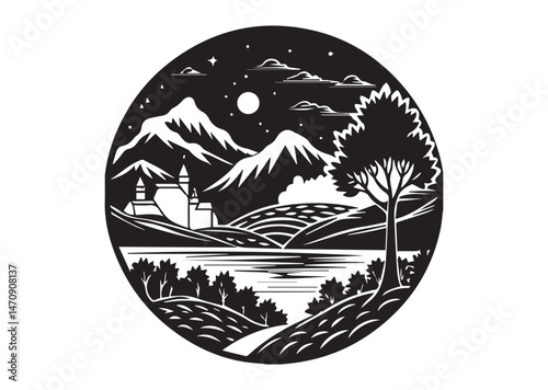 Landscape Silhouette Vector