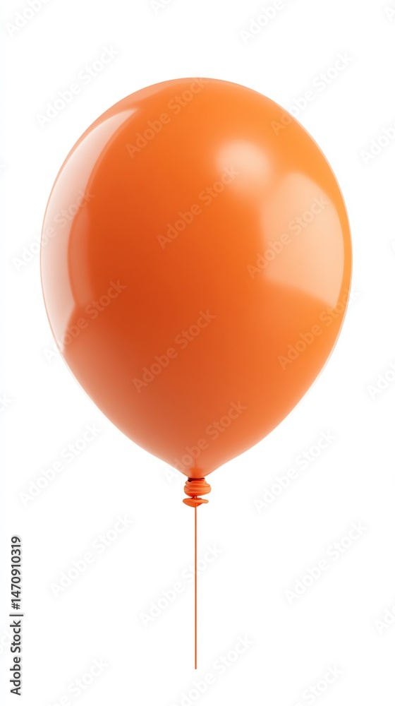 A single, vibrant orange balloon floats against a stark white background, its smooth surface reflecting light. A single, vibrant orange balloon floats against a stark white background, its smooth surface reflecting light.