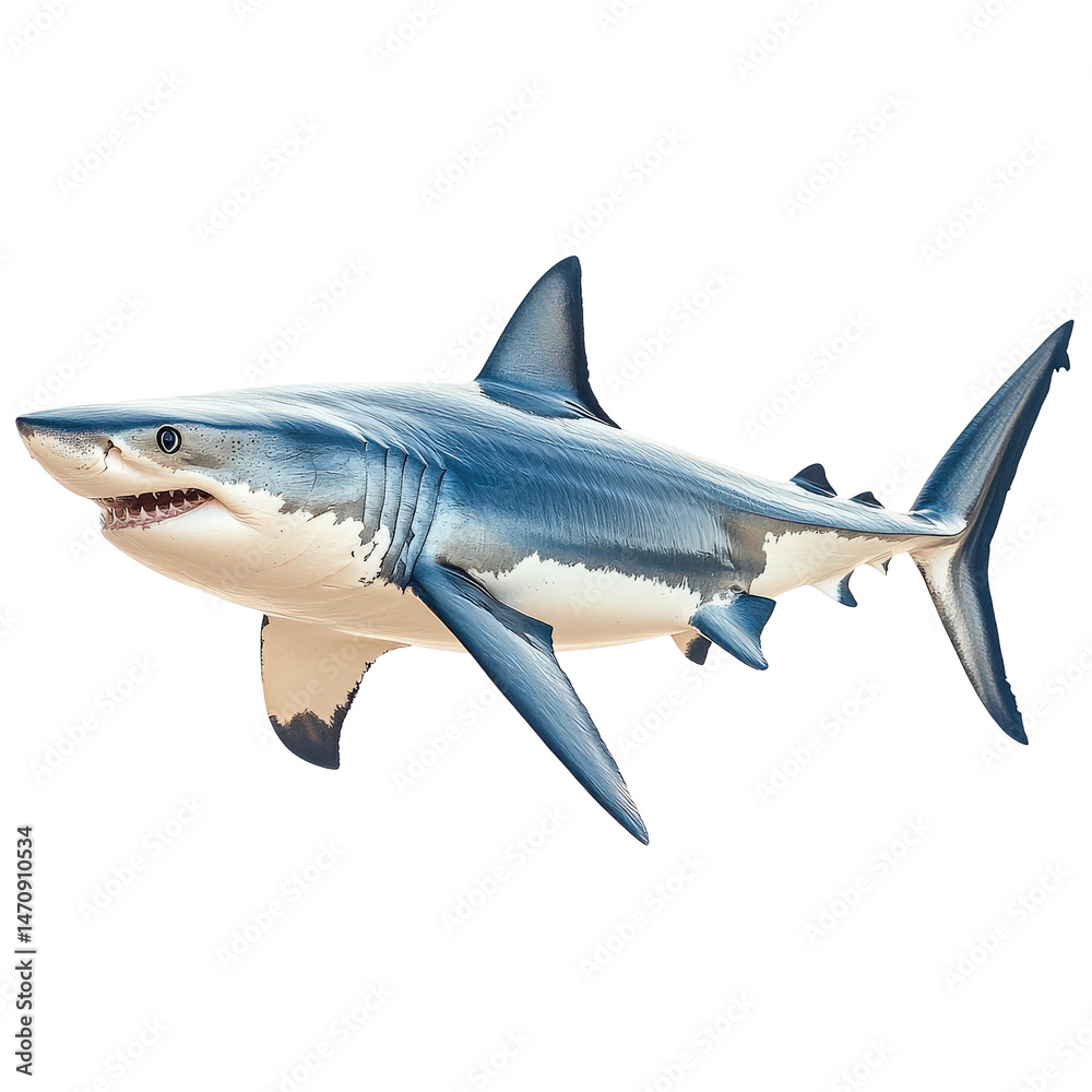 Fototapeta premium Majestic marine predator: An impressive shark portrait conveying power and ocean life