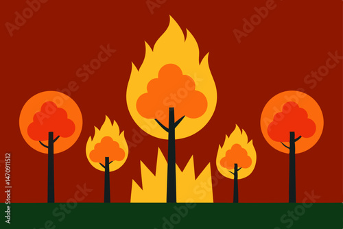 vector illustration of a fire
