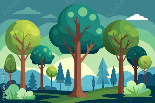 autumn landscape with trees
