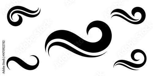 Canvas Print Abstract design elements, Swish doodle underline set