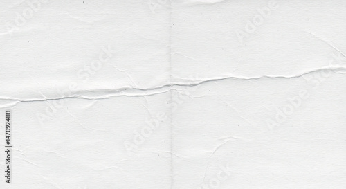 High-Resolution Crumpled White Paper Texture: Torn Edge Backgrou