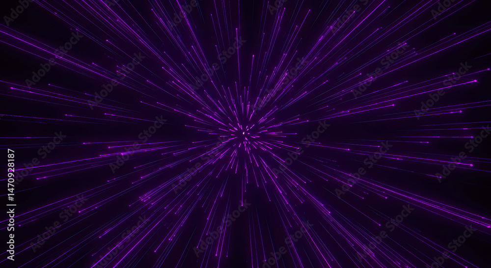 Naklejka premium Abstract Purple Light Rays Exploding Energy Burst Background