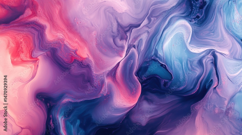 Fototapeta premium Abstract Swirling Pink Purple and Blue Fluid Art