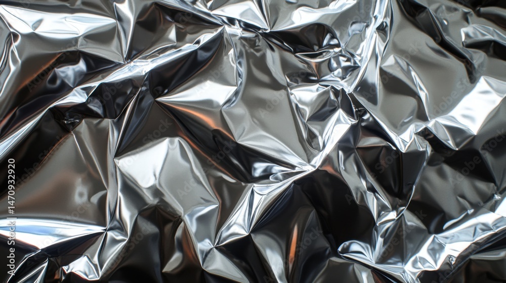 Crumpled Silver Foil Abstract Crumpled Silver Foil Abstract