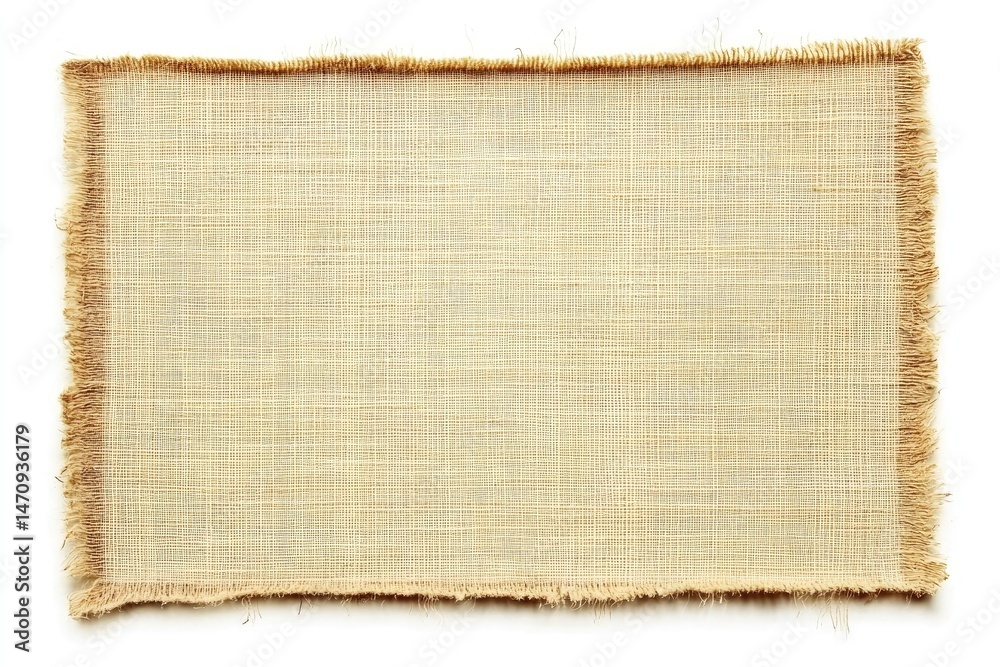 Obraz premium Plain Beige Fabric Rectangular Patch