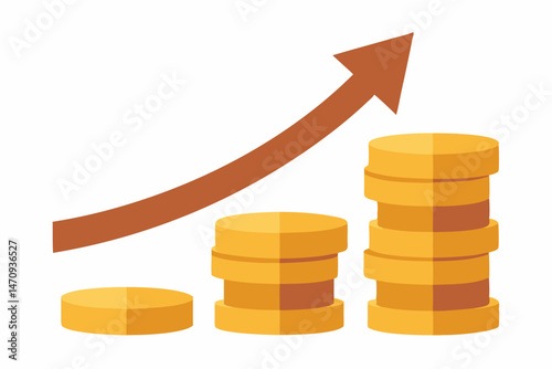 business graph with coins