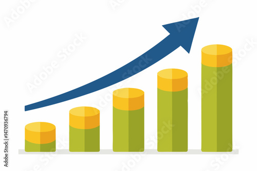 business graph with arrow