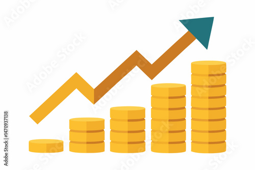 business graph with arrow