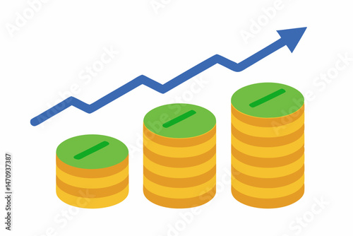 business graph with golden arrow