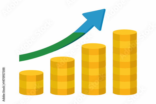 business chart with arrow