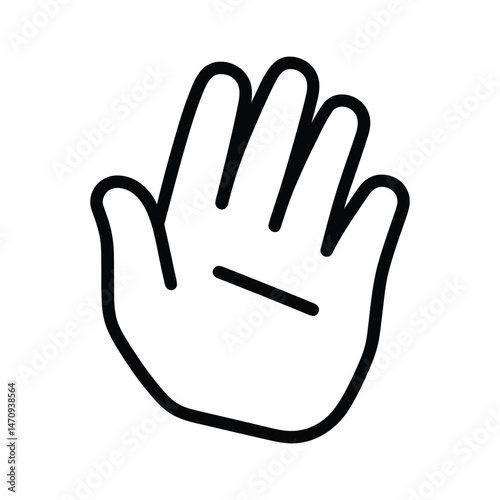 Hand Icon Vector. Outline Hand Sign. Isolated Contour Symbol Illustration