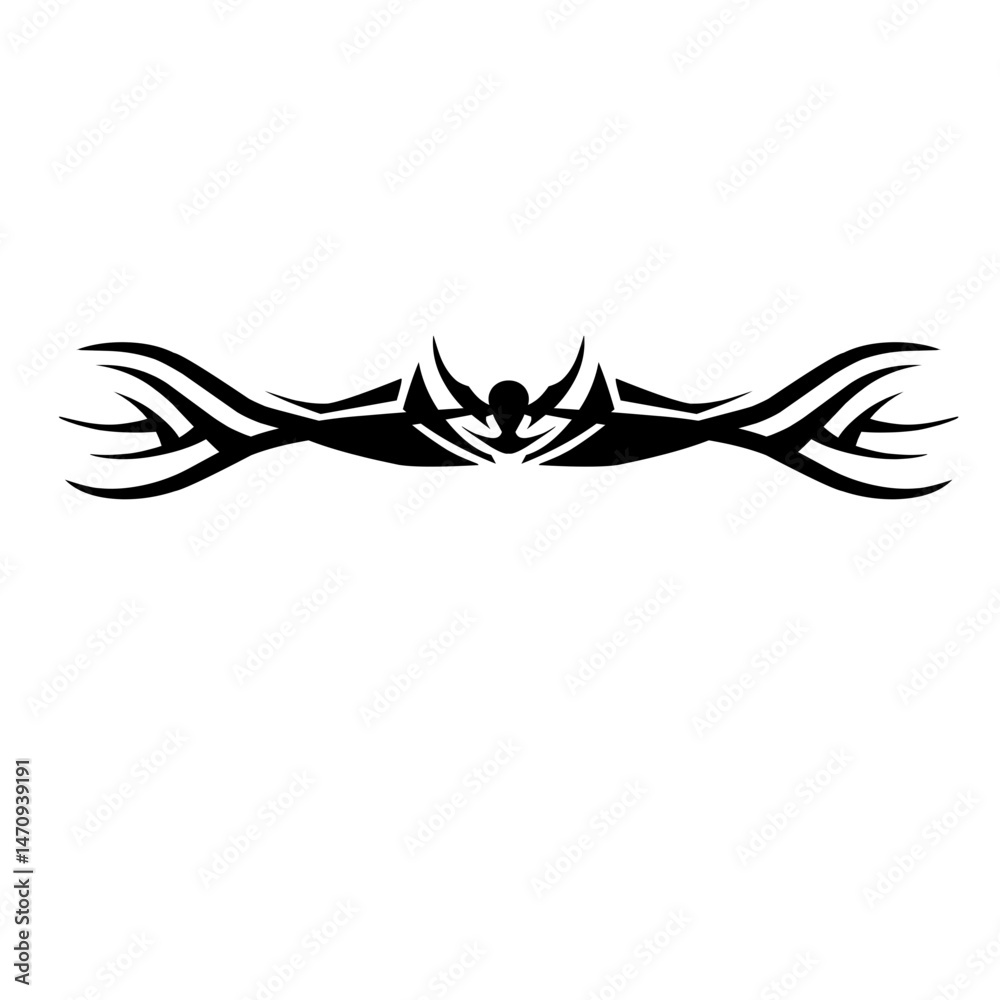 Abstract tribal design featuring intertwining shapes and sharp edges, suitable for tattoo inspiration Abstract tribal design featuring intertwining shapes and sharp edges, suitable for tattoo inspiration