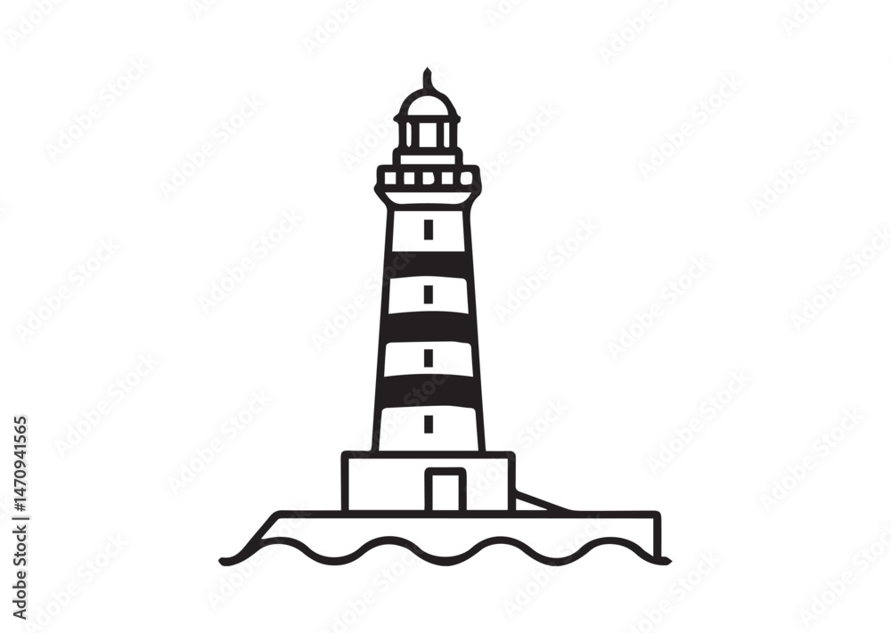 Lighthouse Icon, Lighthouse Silhouette Vector Lighthouse Icon, Lighthouse Silhouette Vector