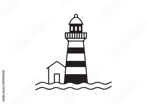 Lighthouse Icon, Lighthouse Silhouette Vector