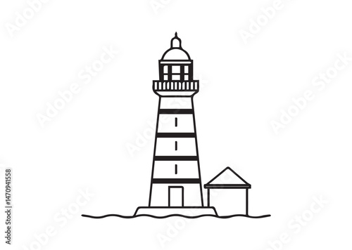 Lighthouse Icon, Lighthouse Silhouette Vector