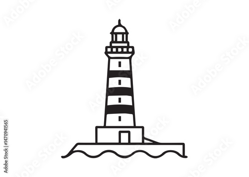 Lighthouse Icon, Lighthouse Silhouette Vector