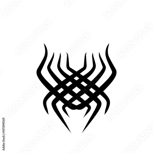 Abstract design featuring intricate patterns and shapes with a dynamic flow and contrast