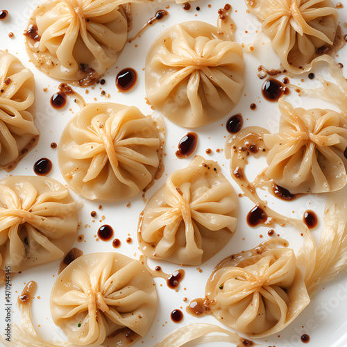 raw dumplings on a white plate