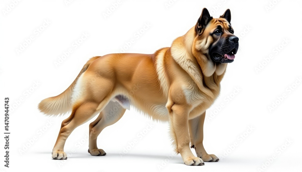 Obraz premium Majestic mastiff, powerful stance, white background, pet, strong