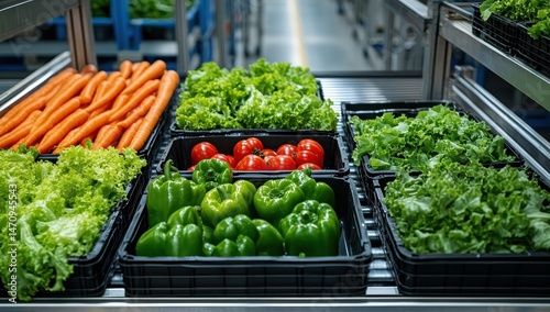 Fresh produce in trays