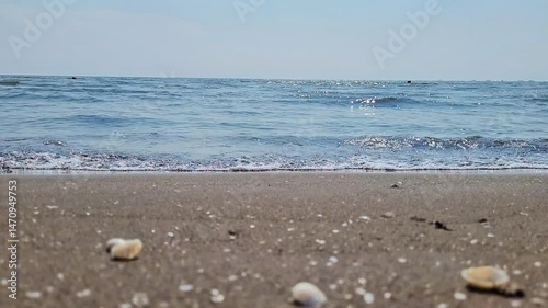 a video of small waves crashing onto the shore
