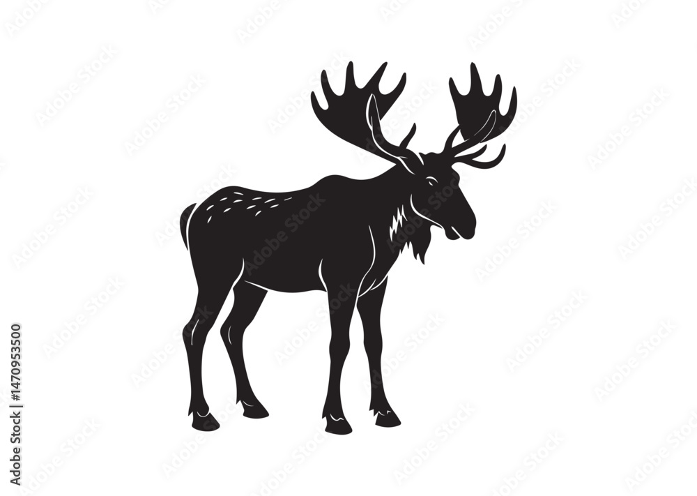 Moose Silhouette Vector Moose Silhouette Vector